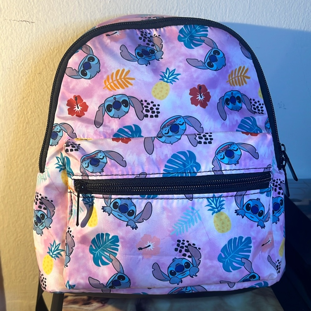 Disney Stitch Mini Backpack -Pink Colorful Tropical Character Design -
NWT